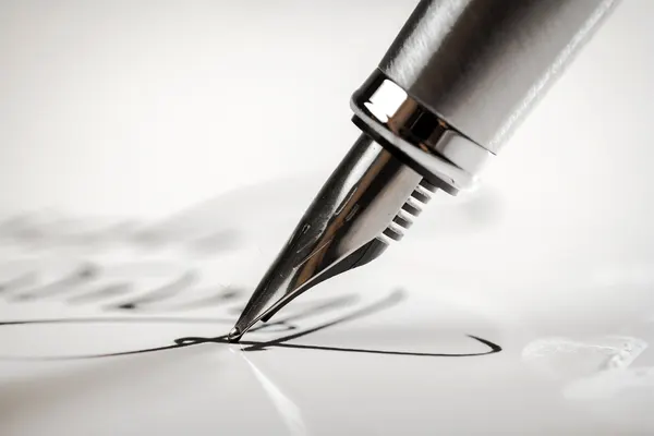 Fountain pen writing on paper